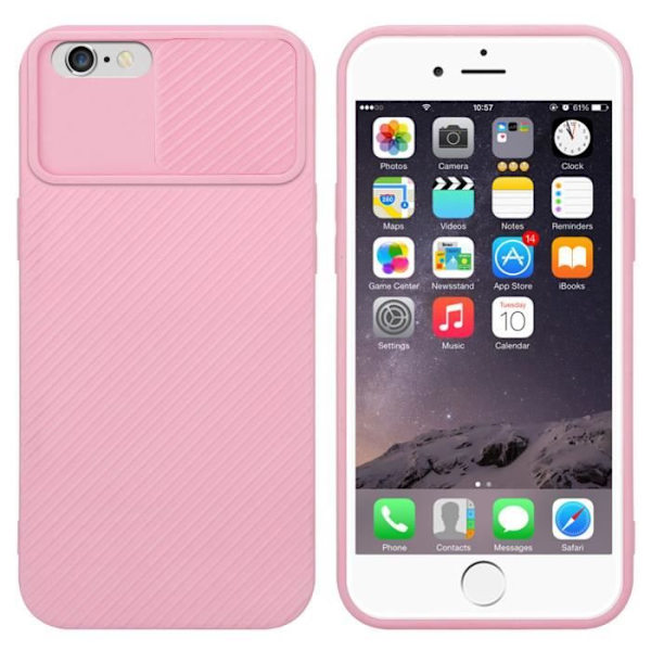 Hölster för iPhone 6 PLUS / 6S PLUS - CADORABO - Rosenröd - Silikon TPU - Skydd för kamera - Mjuk Godisrosa
