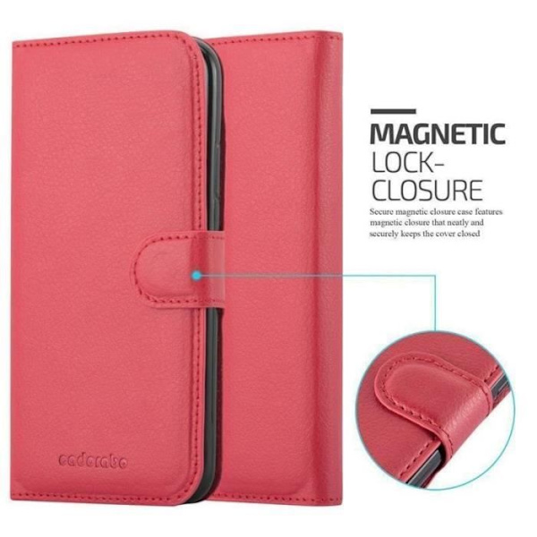 Coque - CADORABO - Apple iPhone XS MAX - Similicuir - Röd - Stödfunktion Röd