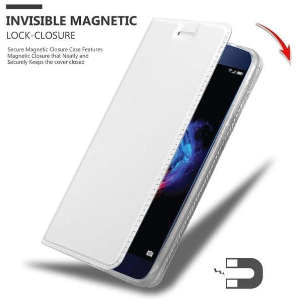 Flip-fodral för Honor 8 PRO Etui i KLASSISK SILVER Plånbok Stötsäker Grå