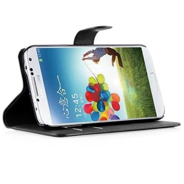 Cadorabo Samsung Galaxy S5 Fodral SVART Fullt skydd Fodral Skal Magnetlås (stöder stativ och kortplats)