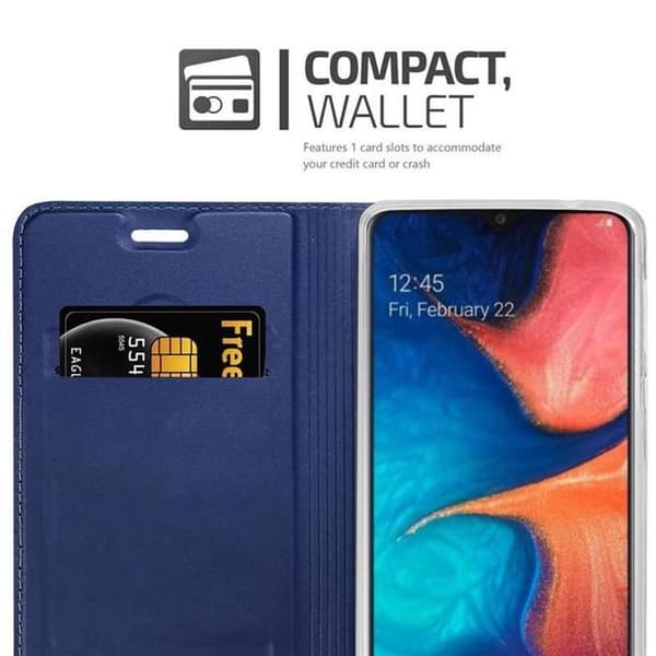 Flipfodral för Samsung Galaxy A10e / A20e i MÖRKBLAU CLASSY Plånbok Stötsäker Blå