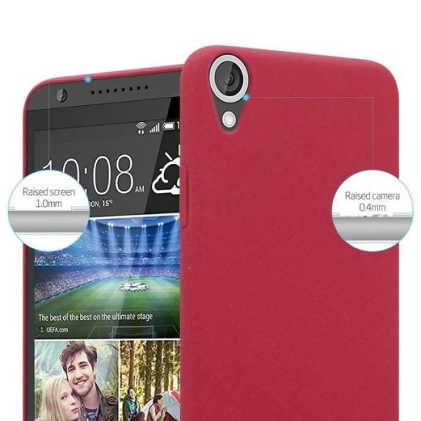 Coque - CADORABO - HTC Desire 820 - Röd - Hårdt Beskyttelse - Elegant Mat Design Röd