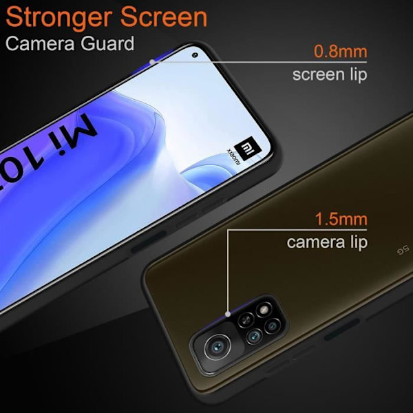 Coque - CADORABO - Mi 10T / Mi 10T PRO - Hybrid skydd - Silicon TPU - Matt design Svart