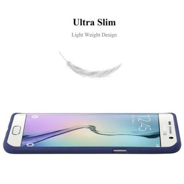 Samsung Galaxy S6 EDGE PLUS-fodral i DARK BLUE FROST från Cadorabo (FROST Design) Ultratunt mjukt silikon TPU-gelöverdrag med