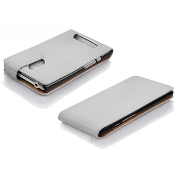 Cadorabo Fodral Fodral för > HTC DESIRE 500 < i Flip Style Fodral Fodral Bumper Wallet i VIT ALBASTER