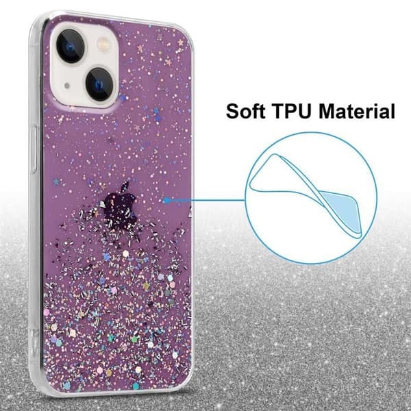 iPhone 13 Skal Lila med Glitter Skydd Glittrande Design Violett