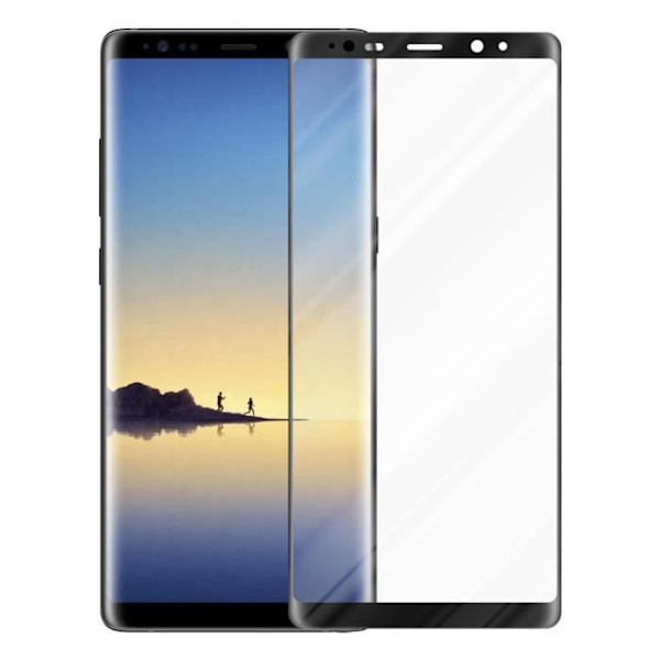 Härdat glas för Samsung Galaxy NOTE 8 TRANSP, SVART skyddsfilm Samsung Galaxy NOTE 8 komplett limmad skärm Samsung Galaxy NOTE Transparent, svart