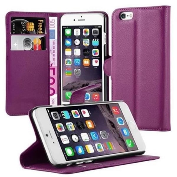 Cadorabo Fodral Apple iPhone 6 / 6S VIOLETS Skyddsfodral Fodral Faux Leather Magnetic Supports Stand Card Slot