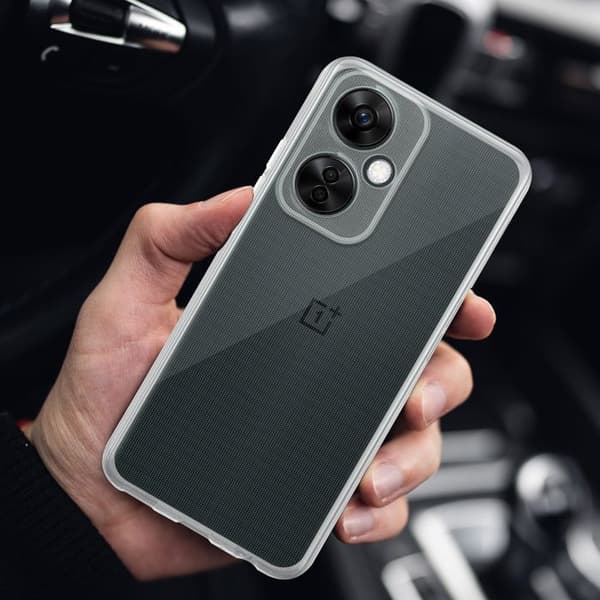 Transparent stötsäker silikonfodral för OnePlus Nord CE 3 Lite 5G Vit