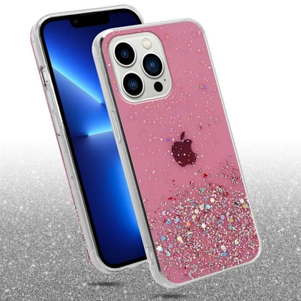 Cadorabo Fodral för Apple iPhone 13 PRO MAX i Rosa med Glitter Flexibelt TPU silikonskydd