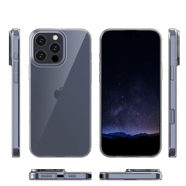 Transparent stötsäker silikonfodral för iPhone 16 PRO Vit