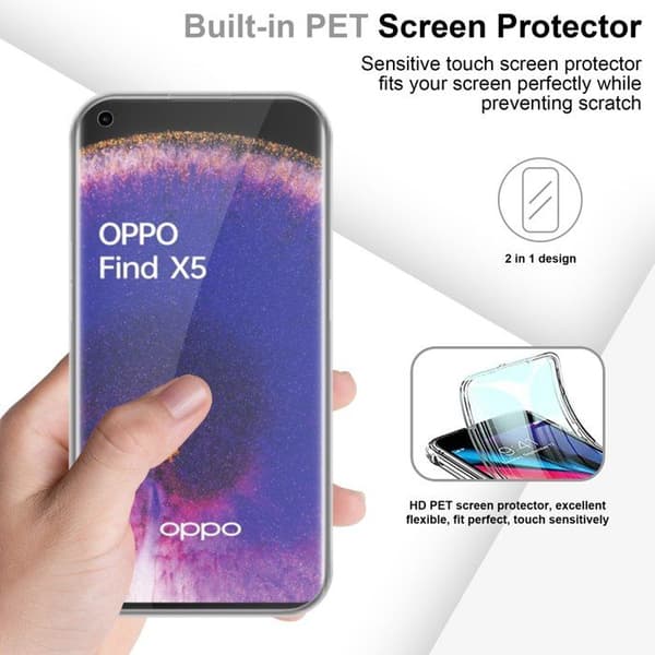 Transparent skydd för Oppo FIND X5, helskydd Vit