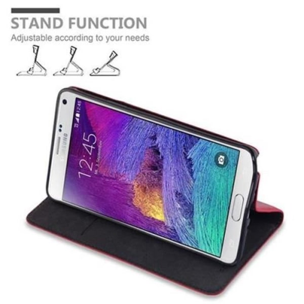 Samsung Galaxy NOTE 4-fodral i APPLE RED från Cadorabo (INVISIBLE MAGNETIC CLOSURE Design) Helt skyddsfodral med