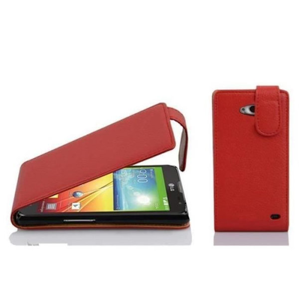 Cadorabo LG L90 DESIGN FLIP-stil Fodral Fodral i konstläder Struktur KÖRSBÄRSRÖD