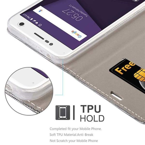 Skyddsfodral för ZTE Blade V8 i LJUST GRÅTT BRUNT Etui Case Skydd Grå
