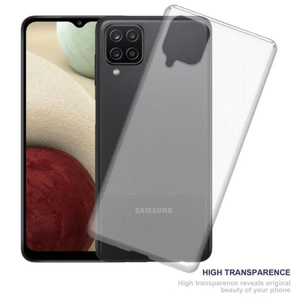 Transparent stötsäker silikonfodral för Samsung Galaxy A12 / M12 Vit