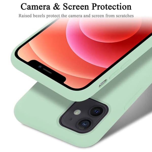 Skal för iPhone 12 MINI Stötabsorberande i LIQUID LIGHT GREEN Grön