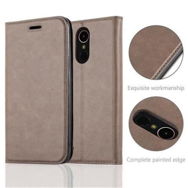 LG K10 2017 Fodral i KAFFEBRUN från Cadorabo (INVISIBLE MAGNETIC CLOSURE Design) Helt skyddande fodral med flip flik