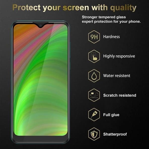 3x Härdat Glas för Alcatel 3L 2020 Skärmskydd Vit