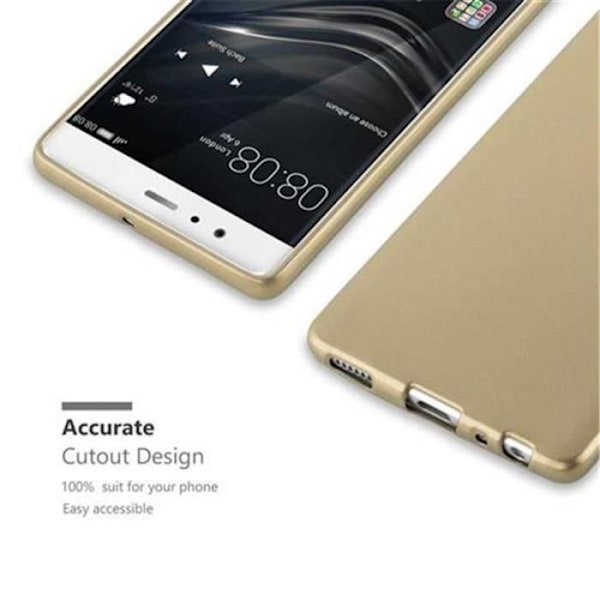 Huawei P9 Fodral METALLIC GULD Cadorabo METALLIC MATT DESIGN Fodral TPU Silikonskydd Fodral Skydd Ultra Slim Bumper