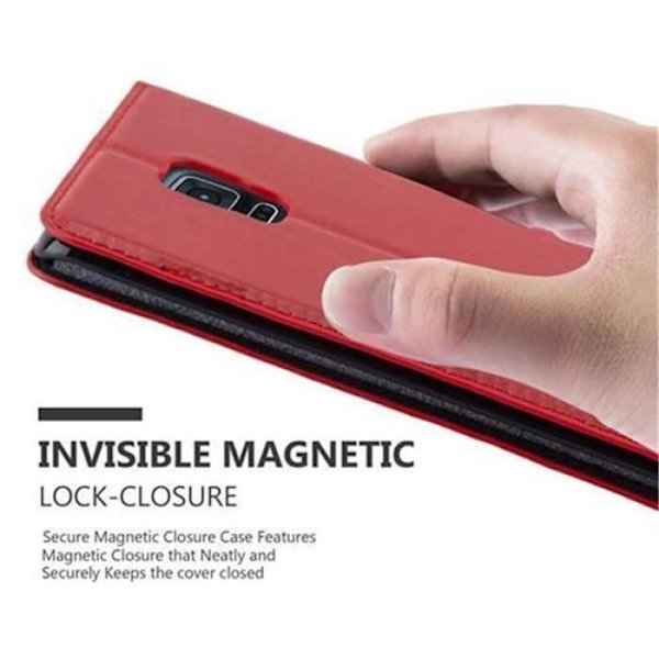 Samsung Galaxy NOTE EDGE-fodral i APPLE RED från Cadorabo (INVISIBLE MAGNETIC CLOSURE Design) Fullt skyddsfodral