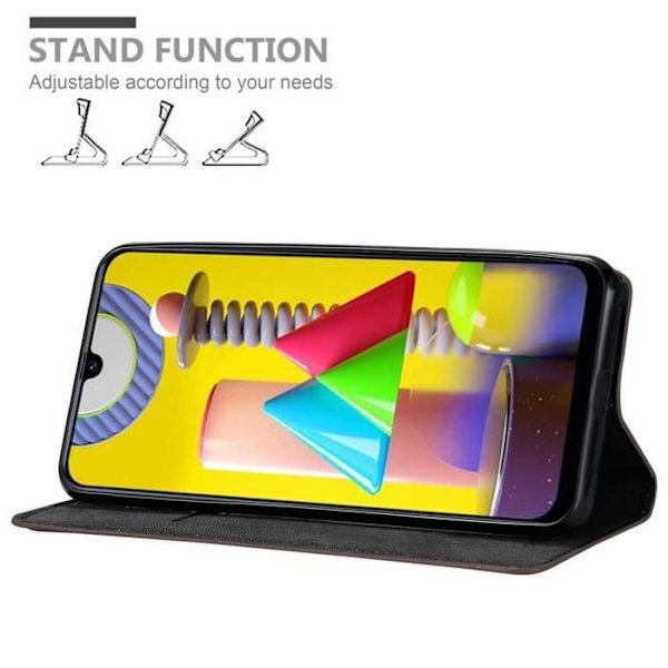 Telefonfodral - CADORABO - Samsung Galaxy M31 - Kaffeebrun - Syntetiskt läder - Magnetisk stängning kaffe brunt