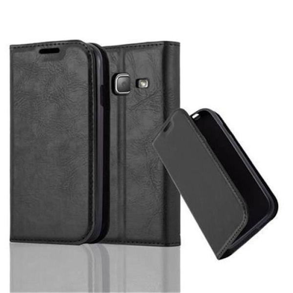 Samsung Galaxy J1 MINI 2016 (6) Fodral i NIGHT BLACK från Cadorabo (INVISIBLE MAGNETIC CLOSURE Design) Fodral med fullständigt skydd
