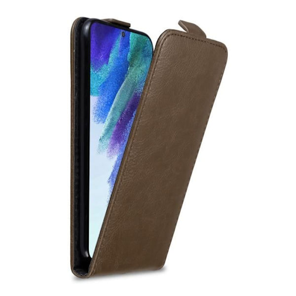 Coque - CADORABO - Samsung Galaxy S22 PLUS - Mörkbrun - Magnetflip - Fullständig skydd kaffe brunt