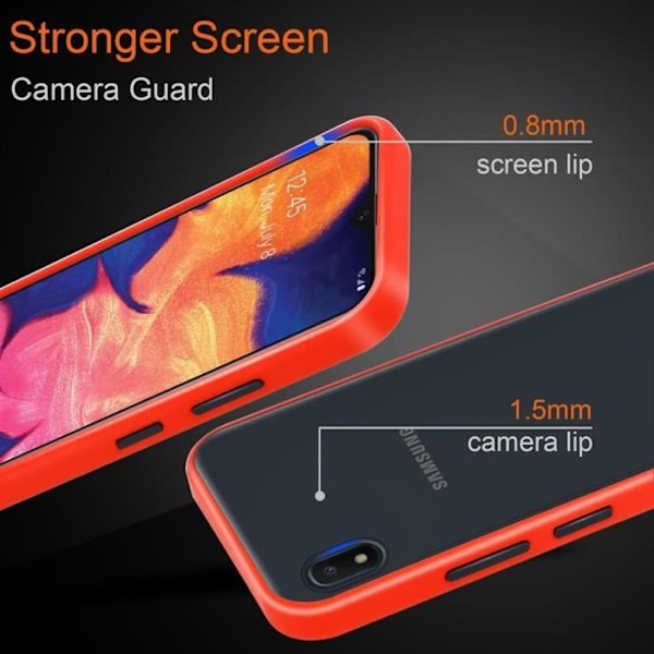 Étui - CADORABO - Samsung Galaxy A10e / A20e - Frostad Röd - Hybrid Skydd - TPU-Silikon Frostad Röd