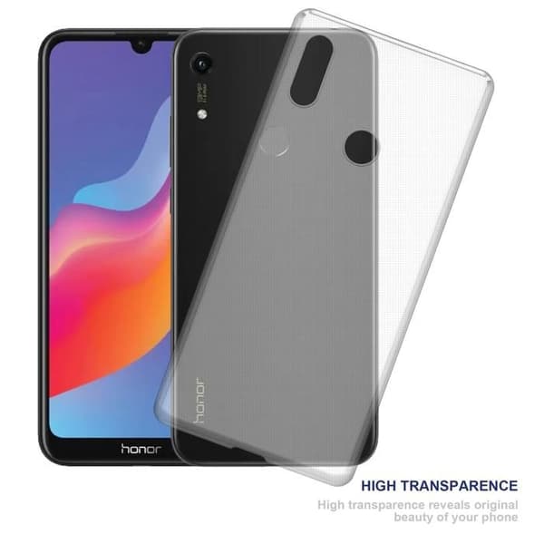 Transparent stötsäker silikonfodral för Honor 8A PRIME Vit