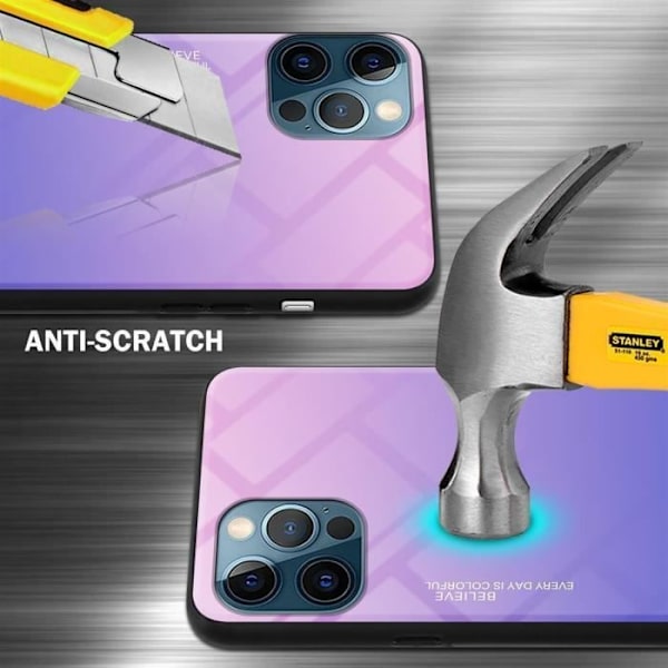 Fodral för Apple iPhone 12 / 12 PRO Skal i ROSA - BLÅT Fodral Skyddsskydd tvåfärgad TPU Rosa, Blå