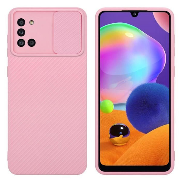 Telefonfodral - CADORABO - Samsung Galaxy A31 - Silikon TPU - Kameraskydd - Söt Rosa Godisrosa