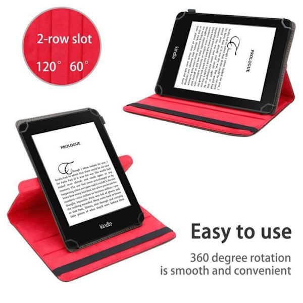 Skyddsöverdrag - CADORABO - Kindle Paperwhite 2015 - Imiterat läder - 360° rotation - Integrerat stöd Brun