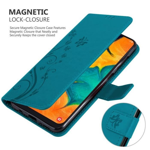 Cadorabo Fodral till Samsung Galaxy A20 / A30 i blått - blommig design