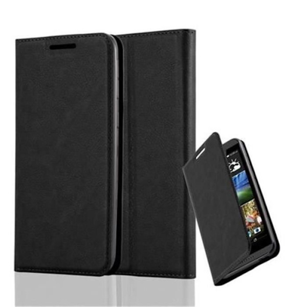 HTC Desire 820 Fodral i NIGHT BLACK från Cadorabo (INVISIBLE MAGNETIC CLOSURE Design) Helt skyddande fodral med flip flik