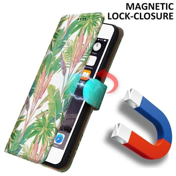 Fodral för Apple iPhone 6 PLUS / 6S PLUS Fodral i grön tropisk skog nr 8 Fodral Skydd Magnetisk stängningsdörr