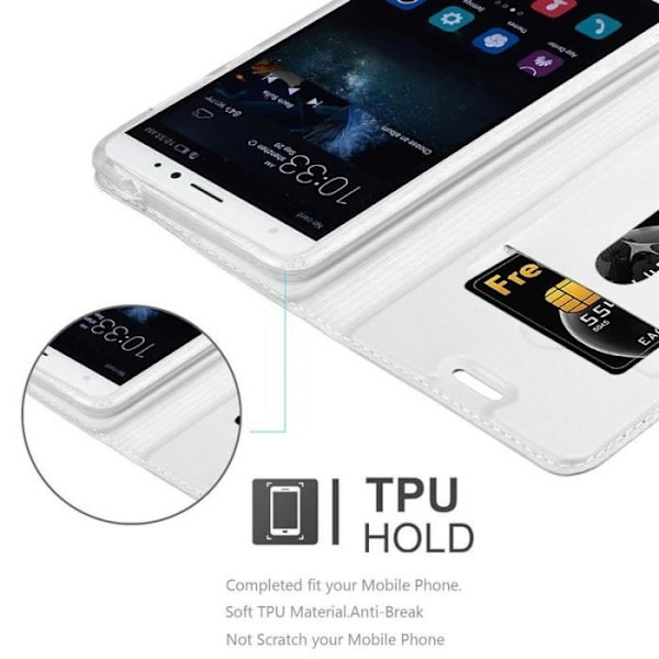 Cadorabo Fodral till Huawei MATE S i KLASSIG SILVER