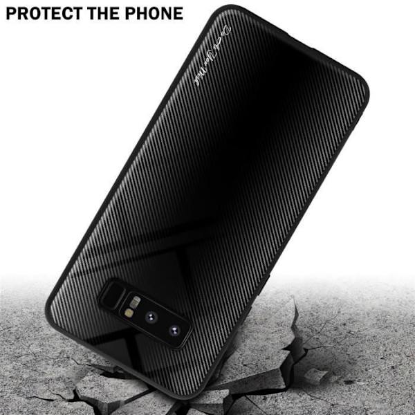 Coque för Samsung Galaxy NOTE 8 Husse i OPAL SVART Etui Case Cover Skydd i härdat glas och silikon TPU Svart
