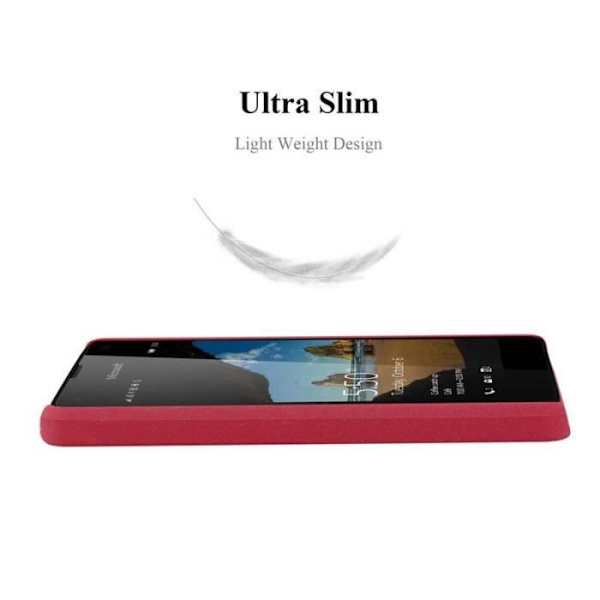 Cadorabo Fodral till Nokia Lumia 550 - i FROSTY RED - Slag- och reptålig hårdplastfodral FROSTIG RÖD