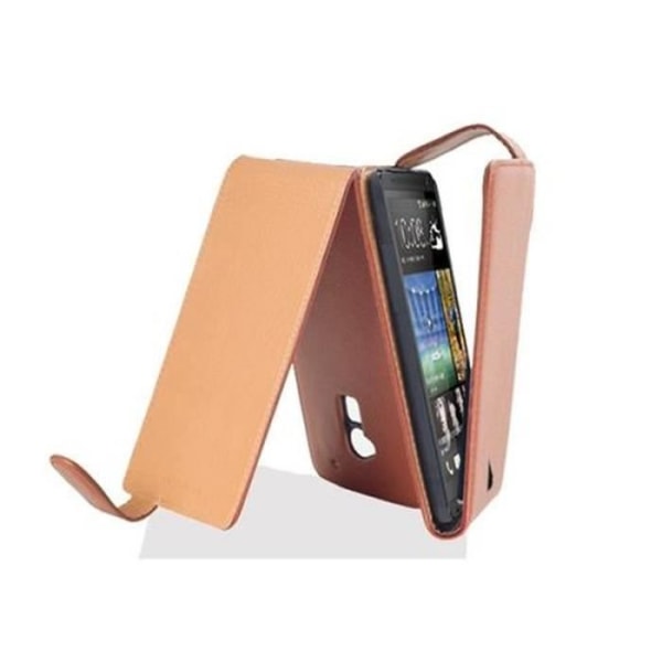 Cadorabo Fodral Fodral för > HTC ONE MAX T6 < i Flip Style Fodral Fodral Bumper Wallet i HAZEL BROWN
