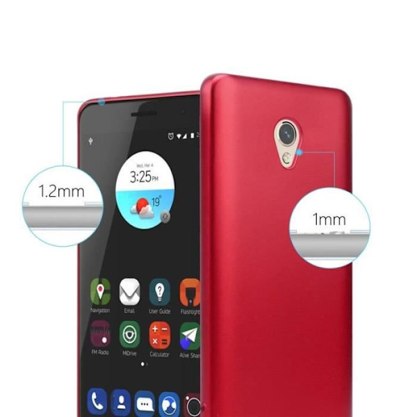 Cadorabo Fodral fungerar med ZTE Blade V7 i METALLIC RED - Stötsäker och reptålig TPU silikonhölje - Ultratunnt skyddande
