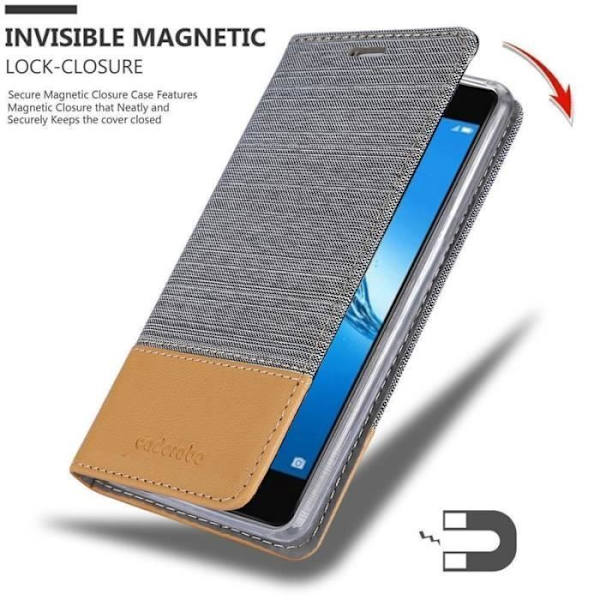 Cadorabo Fodral till Huawei ENJOY 7 PLUS i LJUSGRÅ BRUN
