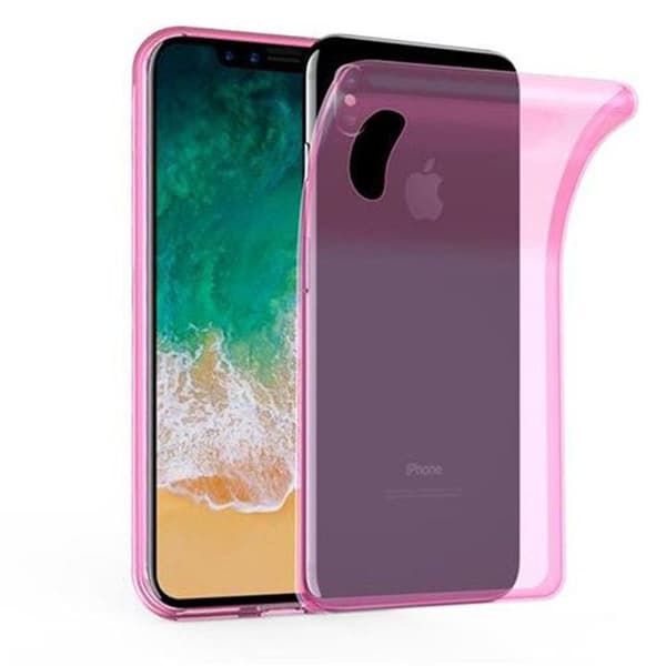 Transparent stötsäker silikonfodral för iPhone X / XS Ros