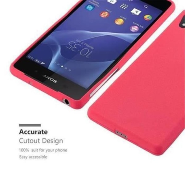 Sony Xperia Z2 FROST Fodral RÖD Cadorabo DESIGN FROST TPU Silikonskydd Fodral Skydd Ultra Slim Fin Bumper