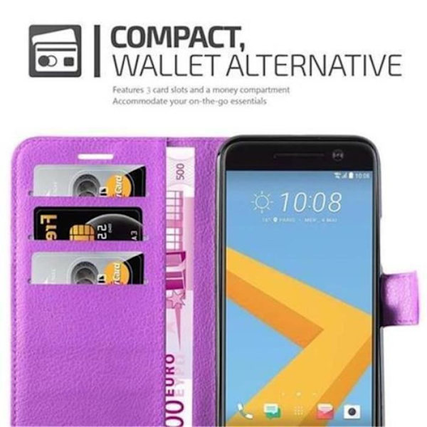 Cadorabo HTC 10 Fodral VIOLET ORCHID Full Skyddsfodral Fodral Magnetlås (stöder stativ och kortplats)