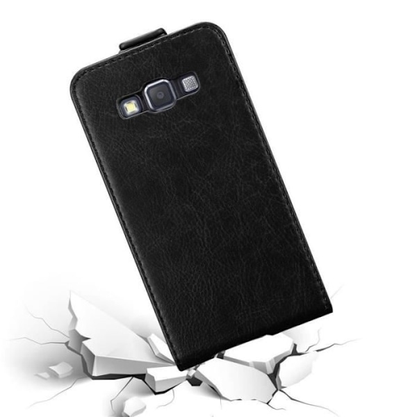 Coque - CADORABO - Samsung Galaxy A3 2015 - Syntetiskt läder - Magnetlås - Komplett skydd Svart