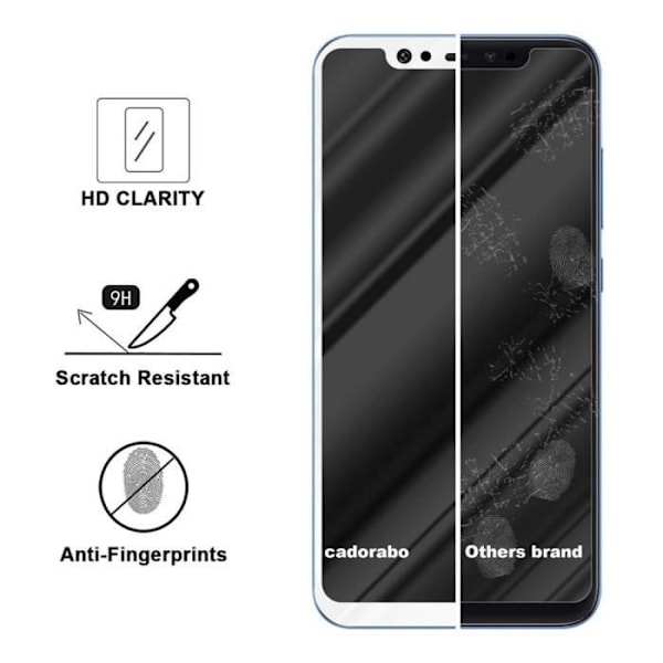 Skyddsfilm - CADORABO - Xiaomi Mi 8 - Härdat glas - Full täckning - Reptålig TRANSP, VIT