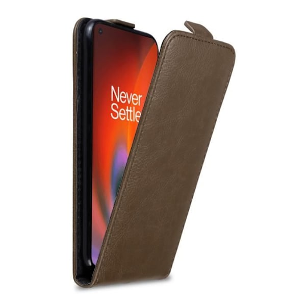 Coque för OnePlus Nord 2 5G - CADORABO - Kaffe Brun - Flip Etui Magnetisk - Hållbart Skydd - Syntetisk Läder kaffe brunt