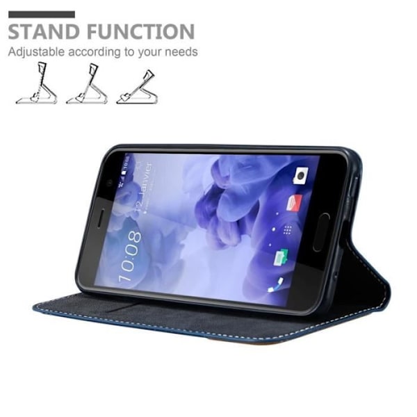Plånboksfodral - CADORABO - HTC U PLAY - Syntetläder - Brun - Osynlig magnettryckning kastanj