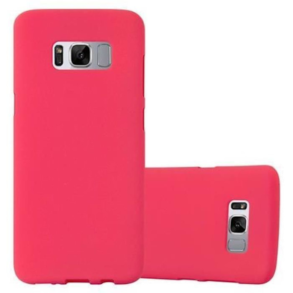 Samsung Galaxy S8-fodral i RED FROST av Cadorabo (FROST Design) Ultratunt mjukt silikon TPU-gelskydd med antichock –